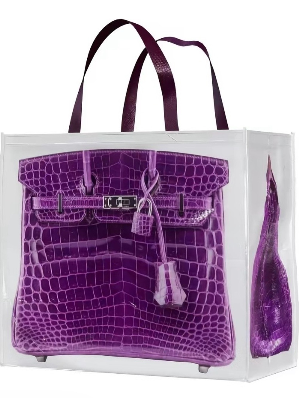 Not So Birken Purple Croc-Effect Tote Bag